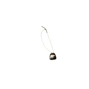 Vintage Handmade Carved Moose Antler Pendant Suede String Necklace